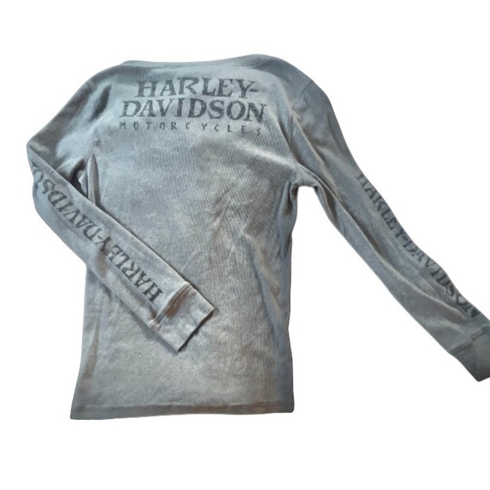 Harley-Davidson Gray Long Sleeve Henley Shirt